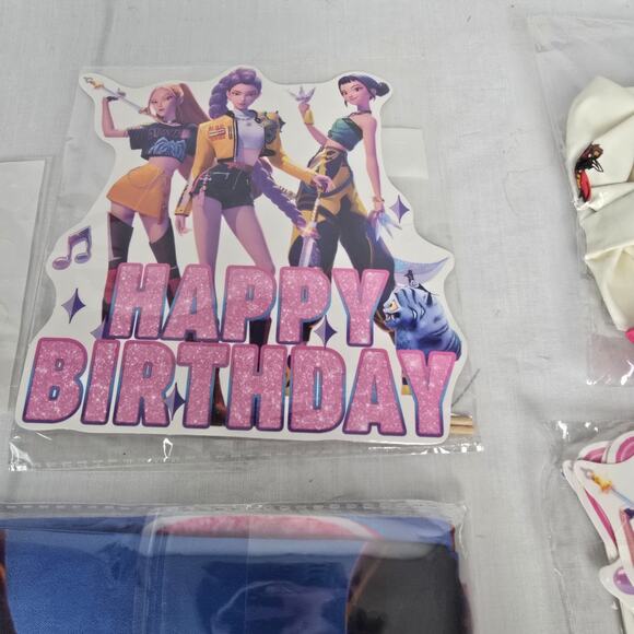 K Pop Demon Hunters Happy Birthday Party Supplies New Sealed - Picture 6 of 7